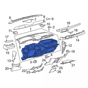 Torpedo front panel with AIRBAG Ford Mustang Mach-E 21-23 black