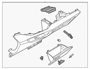 Glove compartment, Volkswagen ID.4 21-22 black, scuffed
