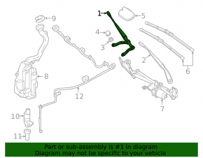 Right windshield wiper arm for Mercedes CLA 14-16