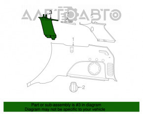 Rear pillar trim right Jeep Grand Cherokee WK2 11-15 front