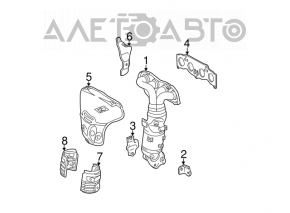 Exhaust manifold with catalytic converter for Toyota Solara 2.4 04-06, with lambda sensor