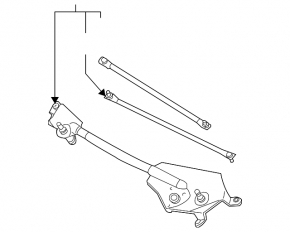 Windscreen wiper linkage with motor for Infiniti FX35 FX45 03-08