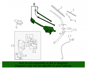 Windscreen wiper linkage with motor for Infiniti FX35 FX45 03-08