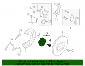 Front right hub Volvo XC40 19-25 rusty