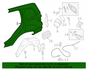 Rear right wing Subaru Forester 14-18 SJ