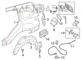 Rear right wing Subaru Forester 14-18 SJ