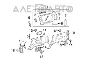 Arch trim lower left Lexus GX470 03-09 gray