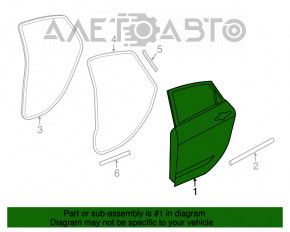 Rear right door assembly for a 1993 Dodge Dart