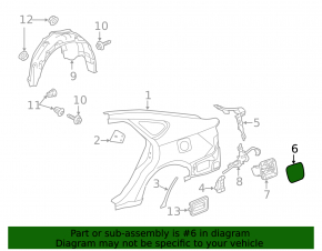 Fuel filler door for Toyota Avalon 13-18