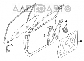 Front right door glass for a Nissan Murano z51 09-14