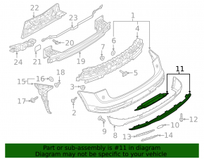 Rear bumper lip Audi Q5 80A 18-20 gray