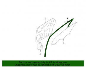 Front left window seal for Kia Optima 11-15