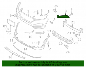 Right fog light frame for Hyundai Tucson 16-18 (structure)