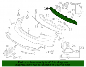 Rear bumper reinforcement Kia Forte 4d 14-16 prerest USA