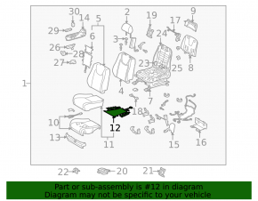 Heated passenger seat backrest for Lexus RX350 RX450h 10-15