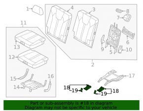 Rear left seat runner trim (3rd row) front left Kia Sorento 21-26 HEV, PHEV black
