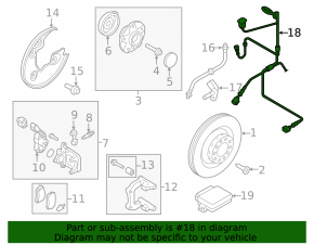 ABS sensor wire rear right Audi A4 B8 08-16