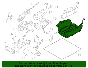 Trunk trough flooring Porsche Cayenne 958 11-14 black