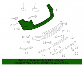 Naked rear bumper for a 19-23 Porsche Cayenne with Park Assist