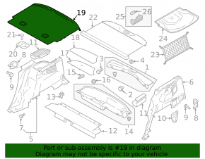 Rear trunk floor for Ford C-max MK2 13-18 black