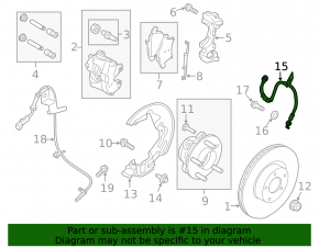 Brake hose front left Lincoln MKZ 17-20 3.0