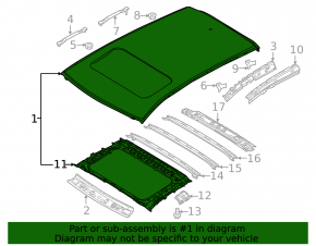 Metal roof Mazda CX-5 13-16 under the hatch
