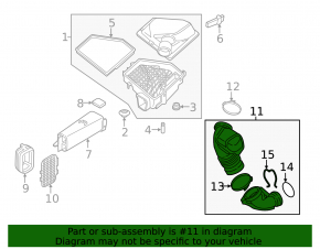Air duct for filter BMW F30 17-18 B46