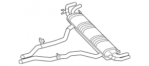 Muffler rear part barrel BMW X7 G07 19-20 N63 with damper