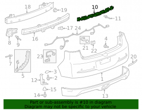 Chevrolet Volt 11-15 rear bumper center mount