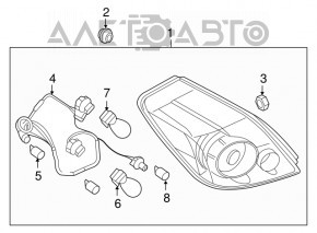 Right light Nissan Altima 07-12 broken glass