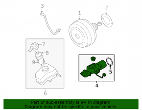 Brake master cylinder with reservoir BMW 335i e92 07-13