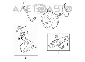 Brake master cylinder with reservoir BMW 335i e92 07-13