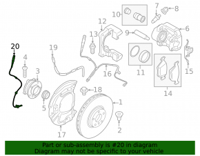 Front left ABS sensor for BMW X5 E70 07-13