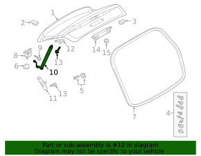 Left tailgate shock absorber for Audi E-Tron 19-23 electric, missing fragment, broken latches