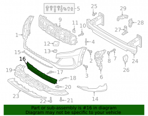 Lower grille of the front bumper of the Audi Q8 19-23