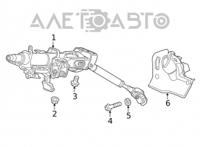 Honda Civic X FC 16-21 Steering Column with Cardan Joint, Type 1