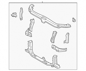 TV panel radiator Lexus RX300 98-03 without side parts and central bar