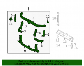 TV panel radiator Lexus RX300 98-03 without side parts and central bar
