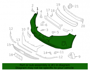 Bare front bumper for Nissan Murano 19-24 rest.