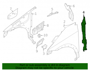 Front left door-wing seal for Nissan Ariya 23-25