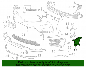 Left front bumper vent for Acura RDX 19-25 2019-21 with A-Spec package