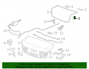 Trunk lid bumper right Honda Insight 19-22