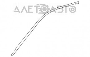 Upper front right door molding for Toyota Highlander 20-25, black