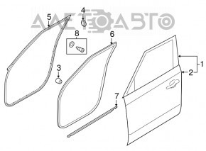 Door bare front right Kia Soul 14-19