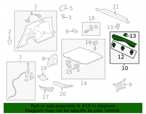 Trunk opening trim Honda CRV 12-14 ser