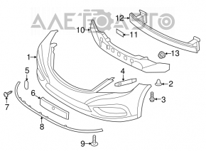 Front bumper mount left Hyundai Azera 12-17