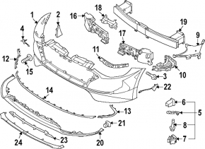 Front bumper molding lower right Hyundai Sonata 20-23 SE, HEV