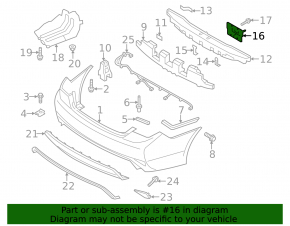Rear bumper reinforcement fang left Hyundai Sonata 11-15 hybrid
