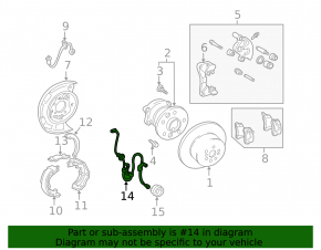 Lexus ES300 ES330 Rear Right ABS Sensor Wire