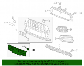 Grille cover grill Audi Q3 8U 16-18 black gloss